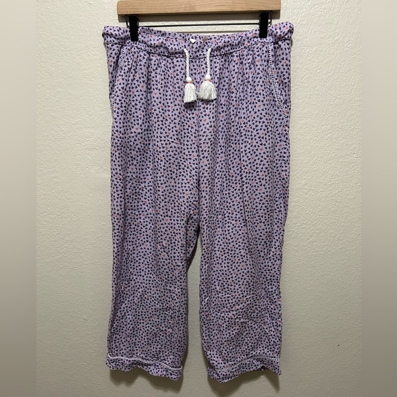 Pact Organic Cotton Sleep Pants Wisteria Hearts Size Large Loungewear Pajama - Picture 2 of 5